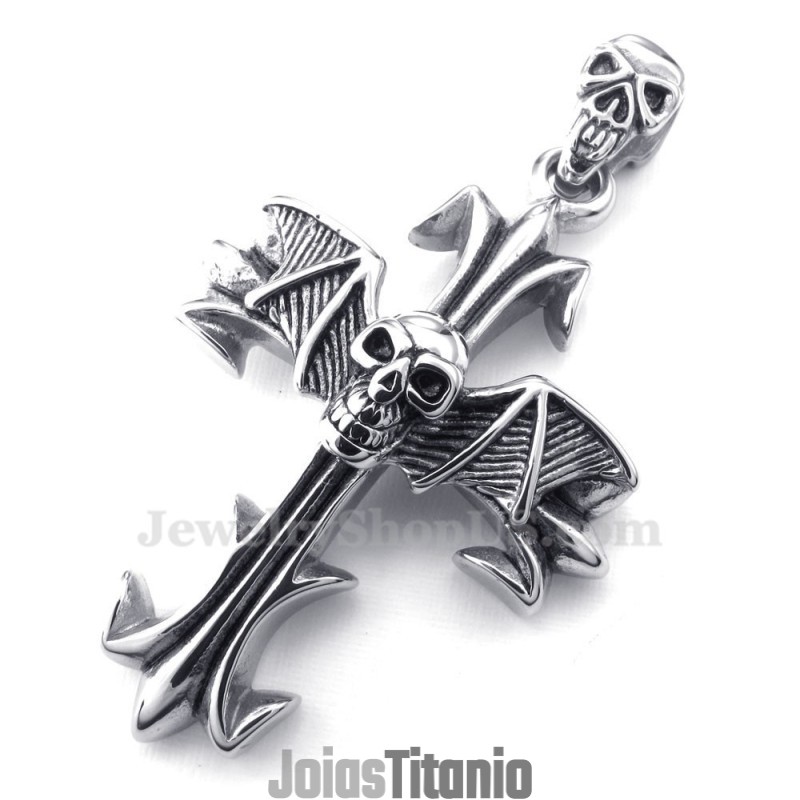 Colar Com Pingente De Caveira De Titânio (Corrente Grátis) Colar Com Pingente De Caveira De Titânio (Corrente Grátis)