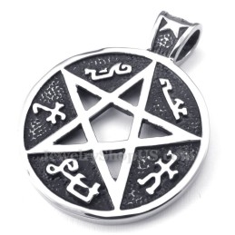 Colar Com Pingente De Estrela De Cinco Pontas De Titânio (Corrente Grátis)