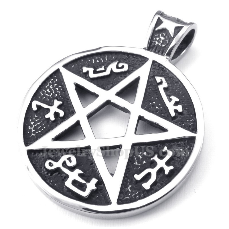 Colar Com Pingente De Estrela De Cinco Pontas De Titânio (Corrente Grátis) Colar Com Pingente De Estrela De Cinco Pontas De Titânio (Corrente Grátis)
