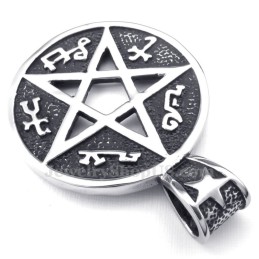 Colar Com Pingente De Estrela De Cinco Pontas De Titânio (Corrente Grátis)