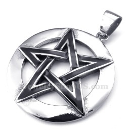 Colar Com Pingente De Estrela De Cinco Pontas Em Titânio (Corrente Grátis)