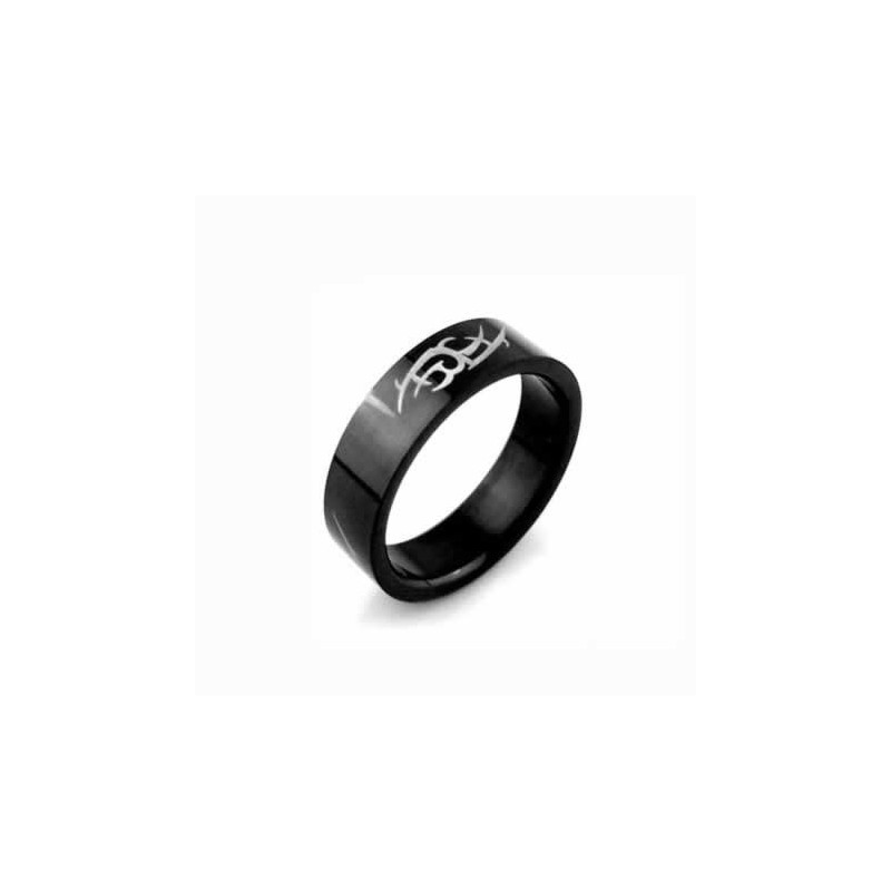 Anel Eldritch Blast Masculino De Titânio Preto 6Mm Anel Eldritch Blast Masculino De Titânio Preto 6Mm