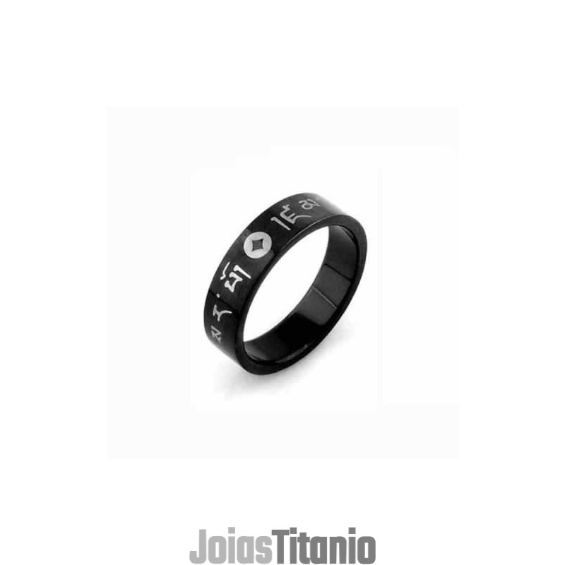 Anel Masculino Coreano De Titânio Preto De 6 Mm