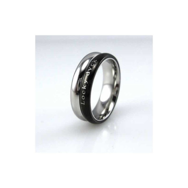 Anel Locky Dvck Unissex 6Mm Titânio Preto Anel Locky Dvck Unissex 6Mm Titânio Preto