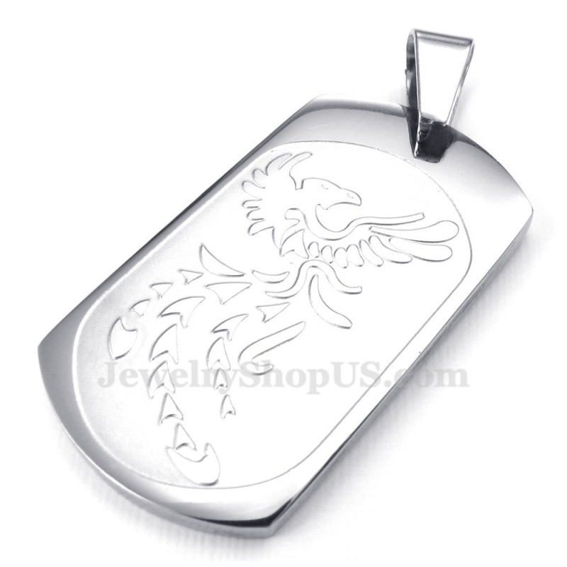 Colar Com Pingente De Cartas De Titânio Phoenix (Corrente Grátis)