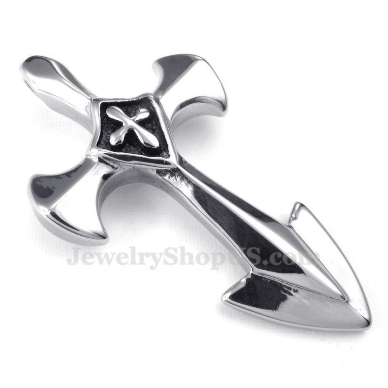 Colar Com Pingente De Cruz De Titânio (Corrente Grátis) Colar Com Pingente De Cruz De Titânio (Corrente Grátis)