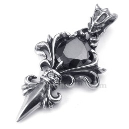 Colar Com Pingente De Titânio E Zircônia Preta (Corrente Grátis)