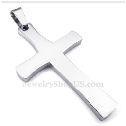 Colar Com Pingente De Cruz De Titânio Prateado (Corrente Grátis)
