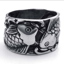 Anel De Peixe De Titânio