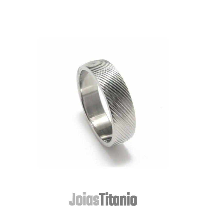 Anel De Titânio De Grão Cruzado De 6 Mm Anel De Titânio De Grão Cruzado De 6 Mm