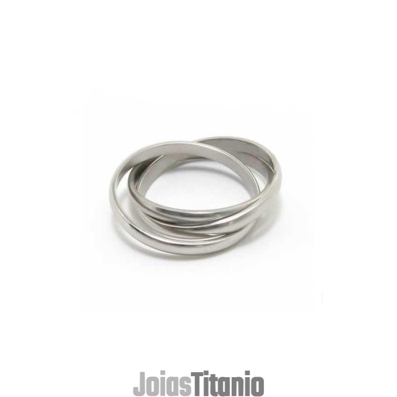 Anel De Titânio De Três Círculos De 8 Mm Anel De Titânio De Três Círculos De 8 Mm