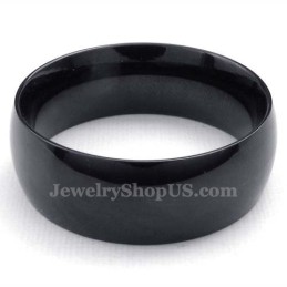 Anel Liso De Titânio Preto De 8 Mm