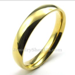 Anel Redondo De Titânio Dourado De 4 Mm