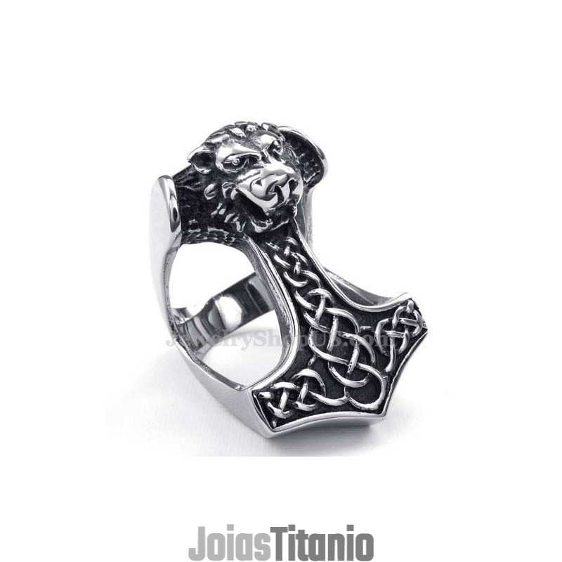 Anel Maçônico De Leão De Titânio