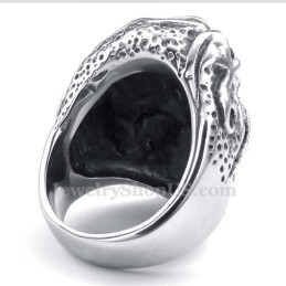 Anel De Caveira De Titânio Com Zircônia Azul