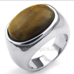 Anel De Titânio Masculino Com Pedra Ornamental