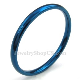 Anel Redondo Azul De Titânio De 2 Mm