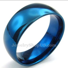 Anel Redondo Azul De Titânio De 8 Mm