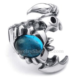 Anel De Escorpião De Titânio Com Zircônia Azul