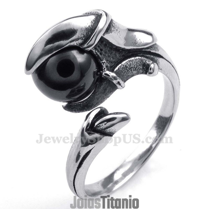 Anel De Pata De Titânio Com Zircônia Preta Anel De Pata De Titânio Com Zircônia Preta