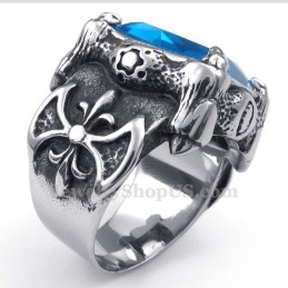 Anel De Titânio Com Zircônia Azul