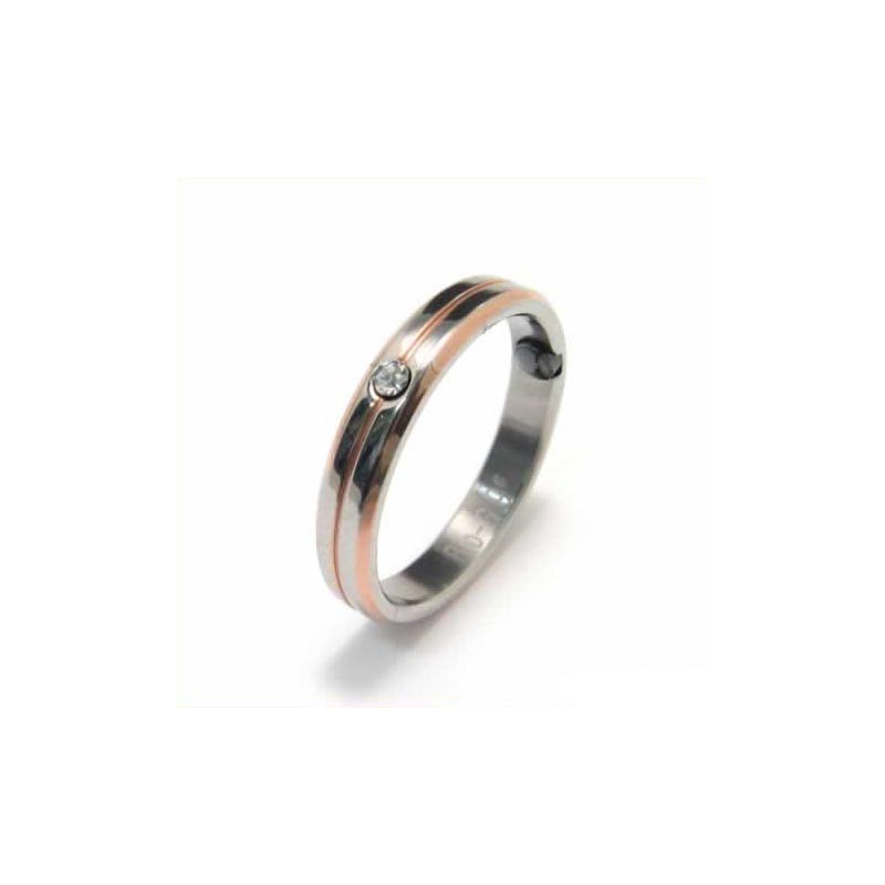 Anel De Corte Com Incrustações De Ouro E Titânio De 4 Mm Com Diamantes Anel De Corte Com Incrustações De Ouro E Titânio De 4 Mm Com Diamantes