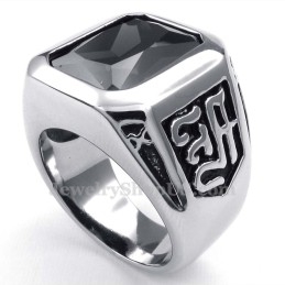 Anel De Titânio Com Zircônia Preta