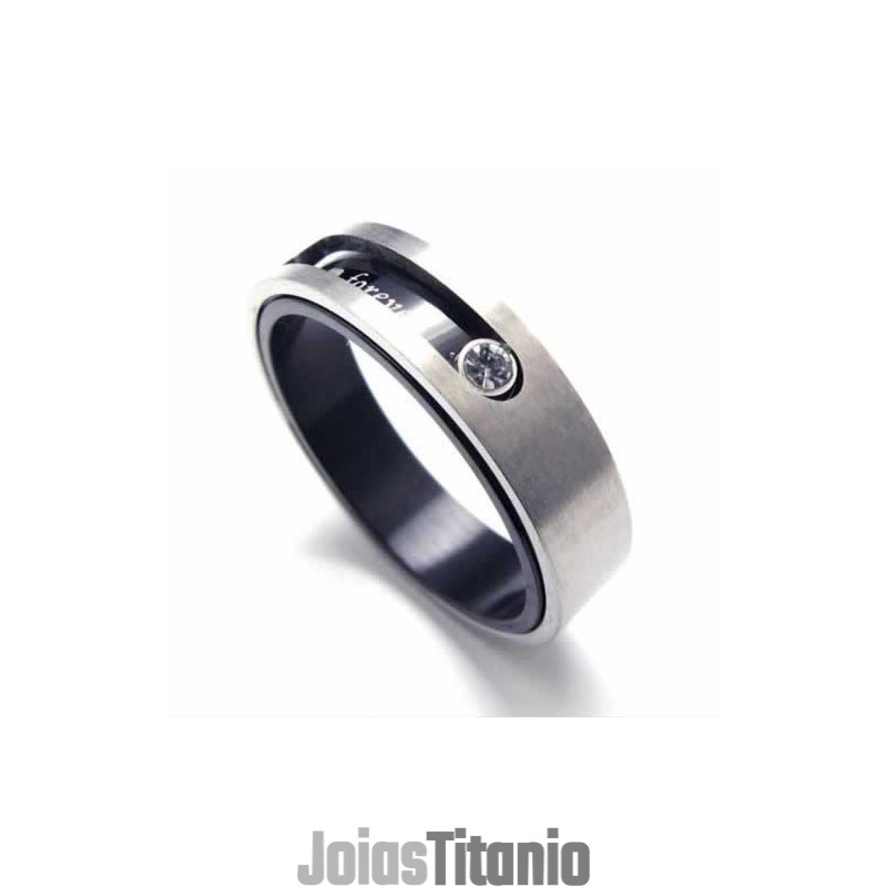 Anel De Corte Com Incrustações De Titânio De 5 Mm E Conjunto De Diamantes Anel De Corte Com Incrustações De Titânio De 5 Mm E Conjunto De Diamantes