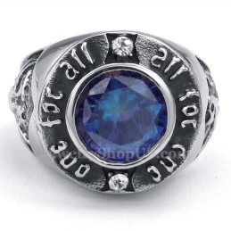 Anel De Titânio Com Zircônia Azul