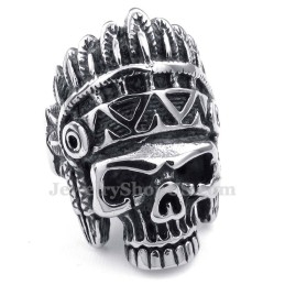 Anel De Caveira De Índios De Titânio