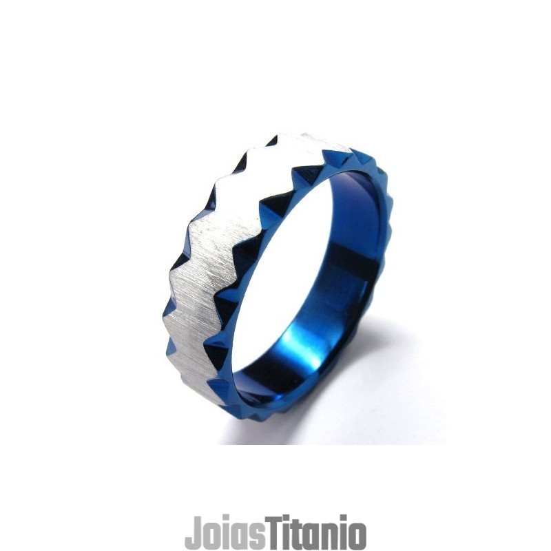 Anel De Titânio Azul Unissex De 6 Mm Anel De Titânio Azul Unissex De 6 Mm