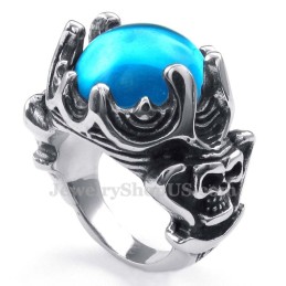 Anel De Titânio Com Zircônia Azul