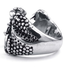 Anel De Pata De Titânio Com Strass Vermelho