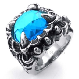 Anel De Titânio Com Zircônia Azul