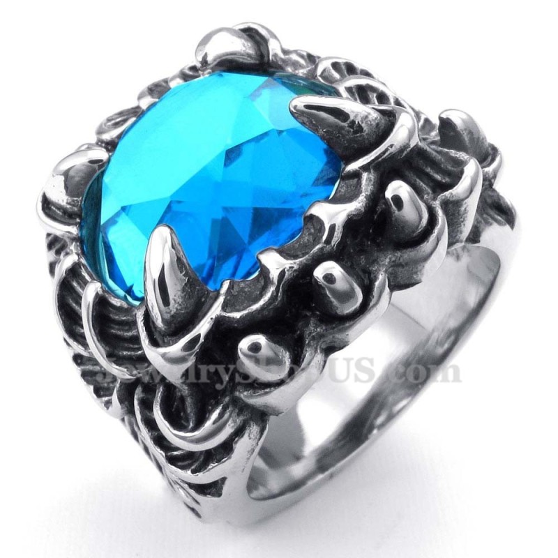 Anel De Titânio Com Zircônia Azul Anel De Titânio Com Zircônia Azul