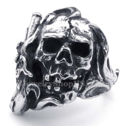 Anel De Caveira De Arma De Titânio