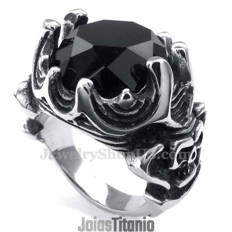 Anel De Titânio Com Zircônia Preta Anel De Titânio Com Zircônia Preta