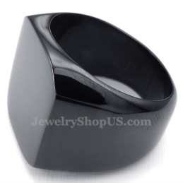 Anel Masculino De Titânio Preto Liso