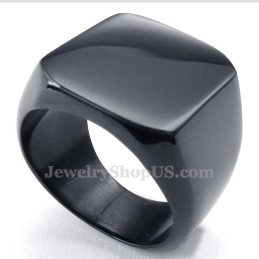 Anel Masculino De Titânio Preto Liso