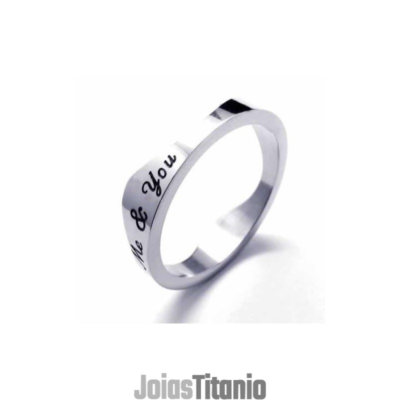 Anel De Titânio You & Me 5Mm Waves