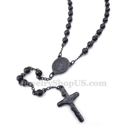 Colar Com Pingente De Jesus Em Titânio Preto