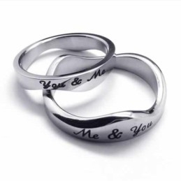 Anel De Titânio You & Me 5Mm Waves