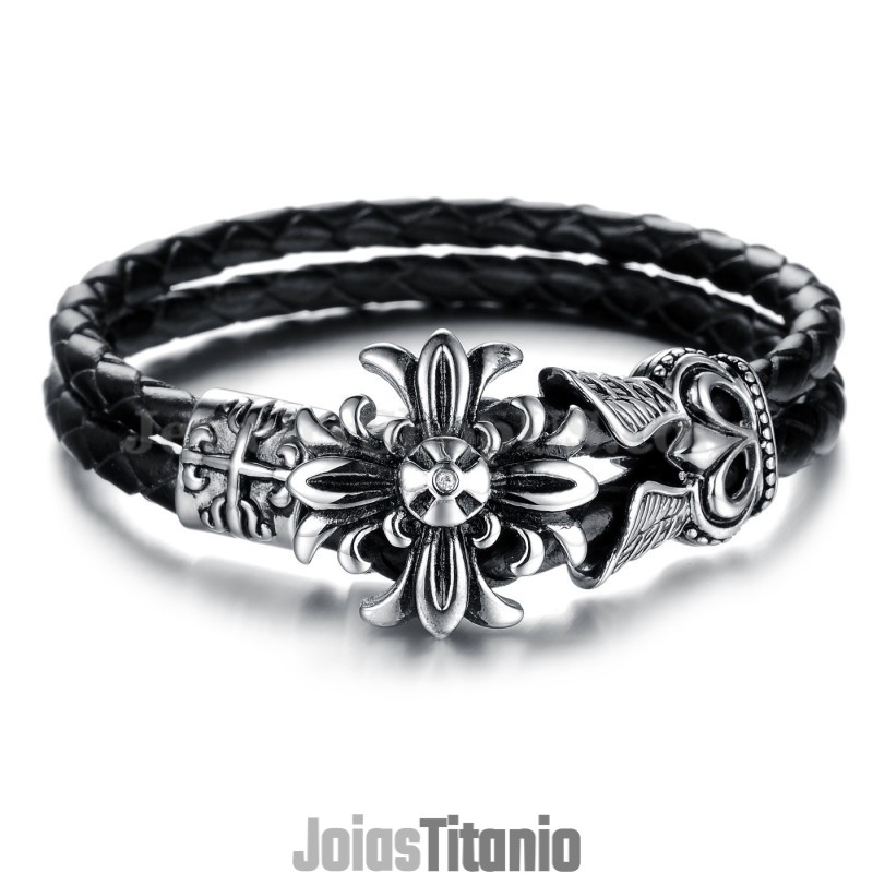 Pulseira Masculina De Couro De Titânio Em Promoção C871 Pulseira Masculina De Couro De Titânio Em Promoção C871