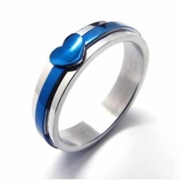 Anel De Titânio Azul Doce De 5 Mm