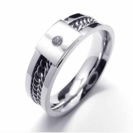 Anel De Corte Com Incrustações De Titânio De 6 Mm E Conjunto De Diamantes