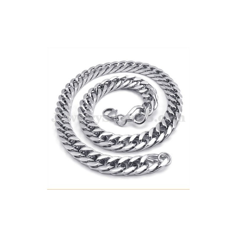 Corrente De Colar De Titânio Masculina De Prata Em Promoção