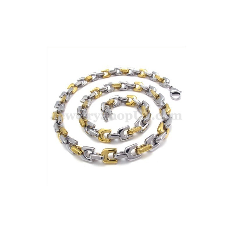 Colar De Corrente De Titânio Masculino Dourado Da Moda Colar De Corrente De Titânio Masculino Dourado Da Moda