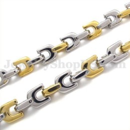 Colar De Corrente De Titânio Masculino Dourado Da Moda