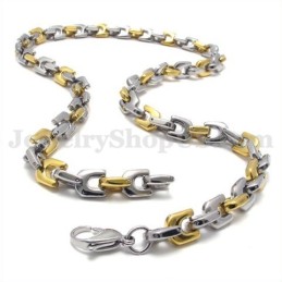 Colar De Corrente De Titânio Masculino Dourado Da Moda