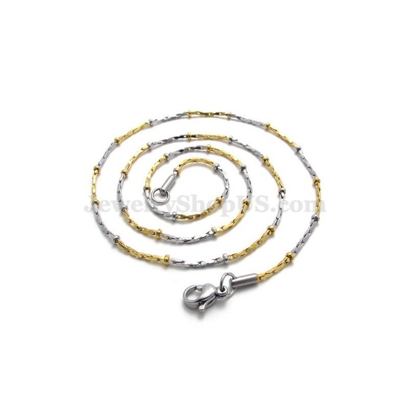 Colar Com Corrente De Titânio Dourado Da Moda